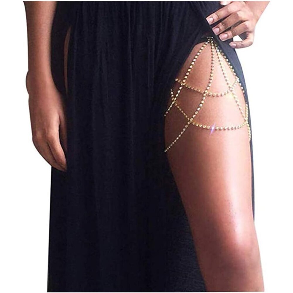 Rhinestone Body Chain Jewelry Thigh Leg Bracelet Beach Party Accessories